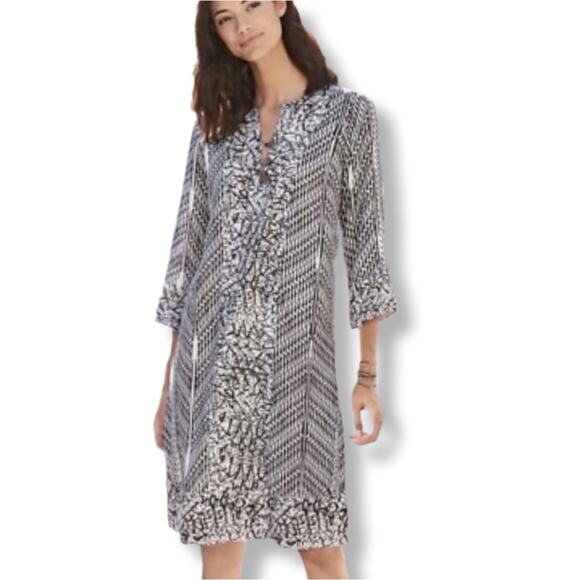 Soft Surroundings Shift Dress M Neutral Career Classic Casual Breathable Relaxed - Picture 1 of 10